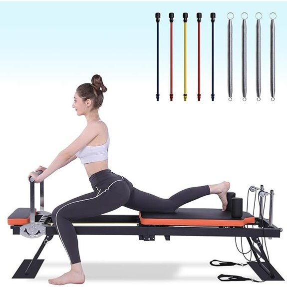 Dpiolrcag Foldable Pilates Reformer for Home & Gym