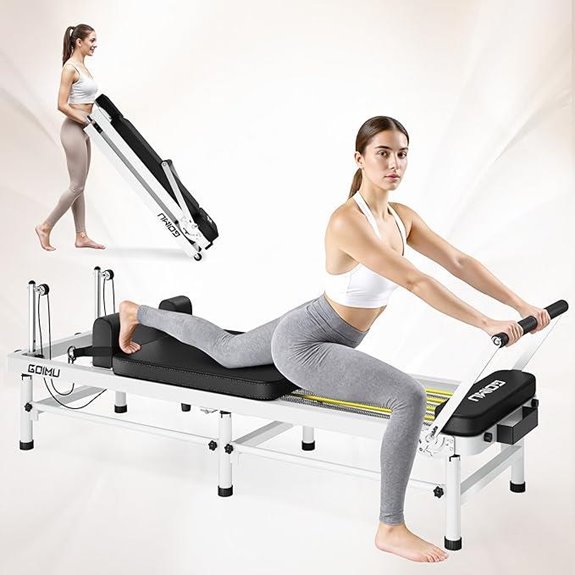 Foldable Pilates Reformer Machine with Jumpboard