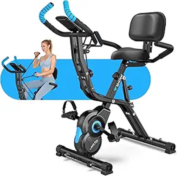 Foldable Exercise Bike with Resistance & LCD Monitor