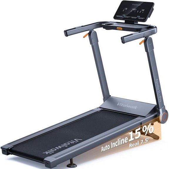 Vitalwalk Foldable Treadmill with Auto Incline