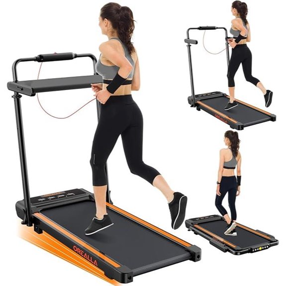 Foldable Walking Pad Treadmill with Incline and Desk Station