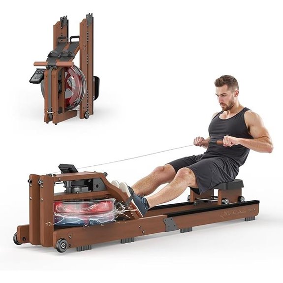 Foldable Water Rowing Machine with Monitor and Bluetooth