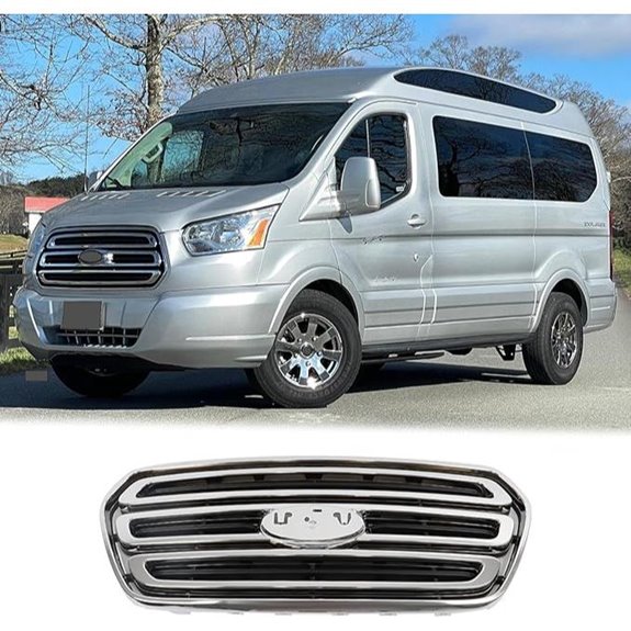 Ford Transit Front Bumper Grille (2015-2019) Chrome & Black