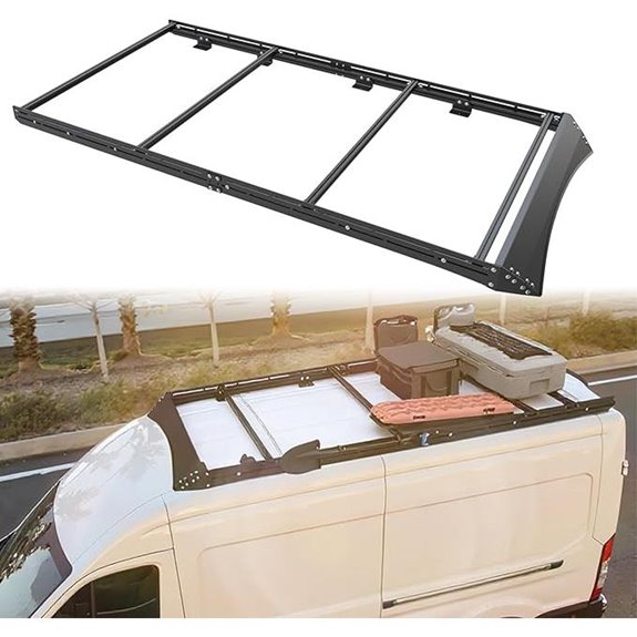 MELIPRON Ford Transit Roof Rack with Crossbars and Wind Fairing