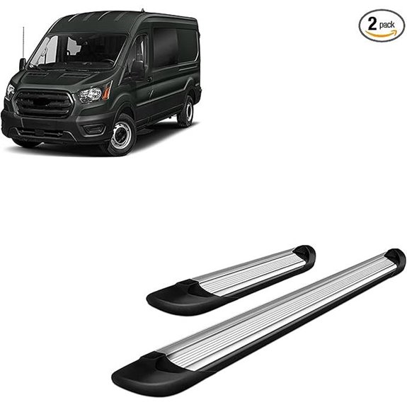 Black Horse Running Boards for Ford Transit 2015-2024