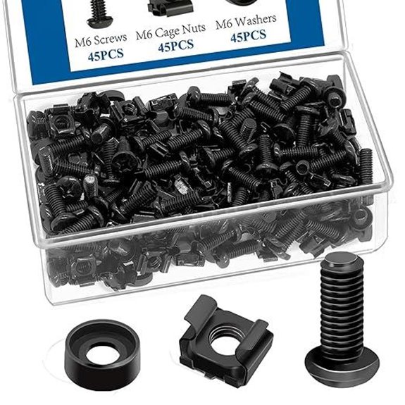 45 Pack Rack Mount Screws and Nuts Set