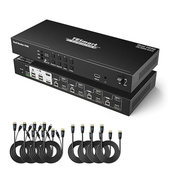 TESmart 4-Computer Dual Monitor HDMI KVM Switch
