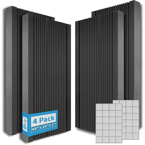 Art3d 4-Pack Wedge Acoustic Foam Panels