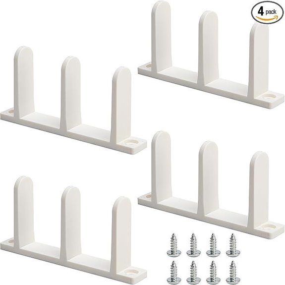 4 Pack Closet Door Floor Guides (White 1-3/8)