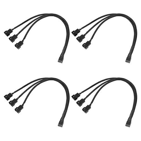 3-Way 4-Pin PWM Fan Splitter Cable (4-Pack)