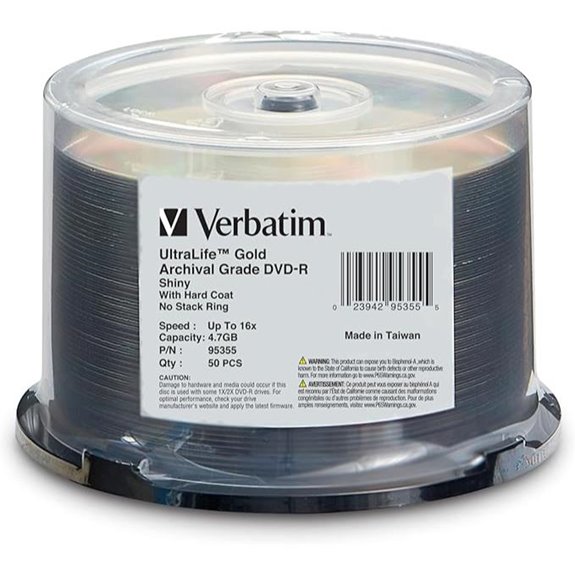 Verbatim 4.7GB DVD-R 16X UltraLife 50pk