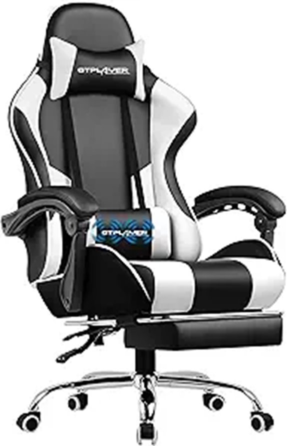 GTPLAYER Gaming Chair with Footrest and Lumbar