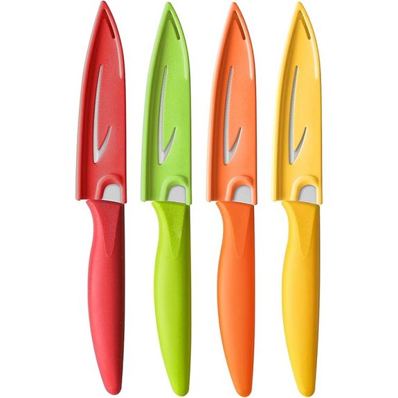 4-Piece German Steel Paring Knives with Covers