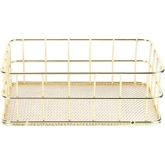 Joyzan Gold Metal Wire Mesh Storage Basket