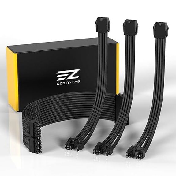 EZDIY-FAB Sleeved GPU Power Supply Extension Kit