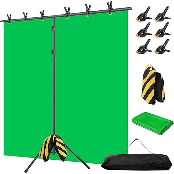 Green Screen Backdrop Kit with Stand and Clamps