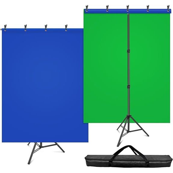 HEMMOTOP Green/Blue Screen Backdrop Kit with Stand