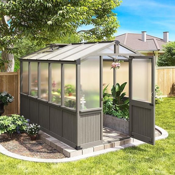 Aoxun 6x10 FT Wooden Greenhouse with Vent