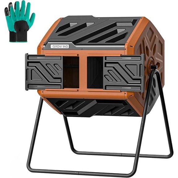 THEGROW'ING 43 Gallon Outdoor Rotating Compost Bin