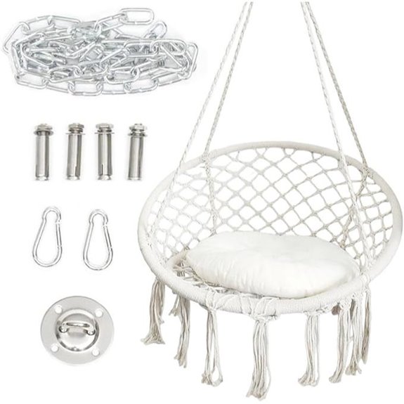 Hammock Hanging Swing Chair with Cushion and Hardware