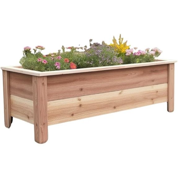Handmade Cedar Garden Planter Box for Flowers & Veggies
