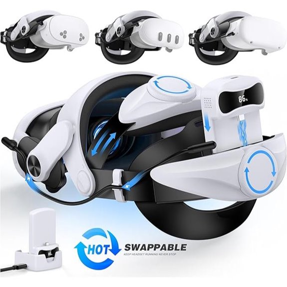 Meta Quest 3/2 Head Strap with Battery & Charger