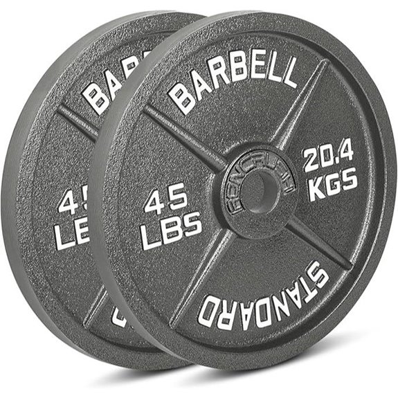 Cast Iron Olympic Weight Plates (Pairs 2.5-45LB)