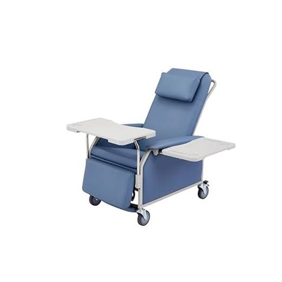 Bariatric Geri Chair with Front Tray 500 lbs Capacity Recliner on Wheels