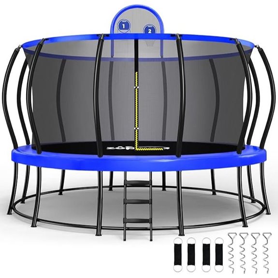 Zupapa 1800LBS Double Frame Trampoline with Hoop
