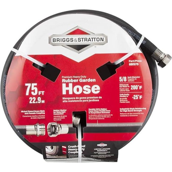 Briggs & Stratton 75-Foot Heavy-Duty Rubber Garden Hose