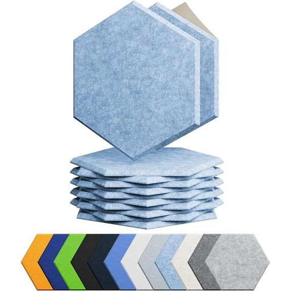 12 Pack Hexagon Acoustic Panels for Soundproofing