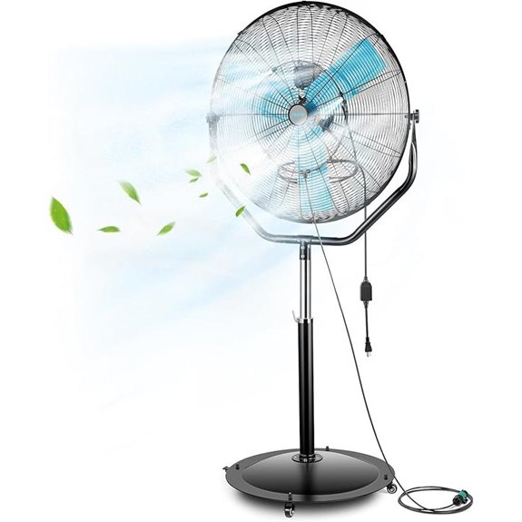 Pasapair 8160 CFM Outdoor Misting Fan with Wheels