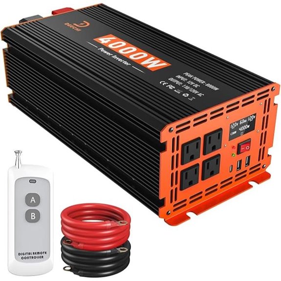 4000W Power Inverter with 8,000W Peak and USB