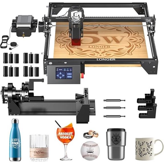 Laser Engraver Ray5 5000mW with Rotary Kit
