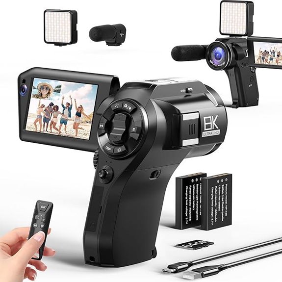 FLATIC 8K Video Camera with Microphone and Accessories