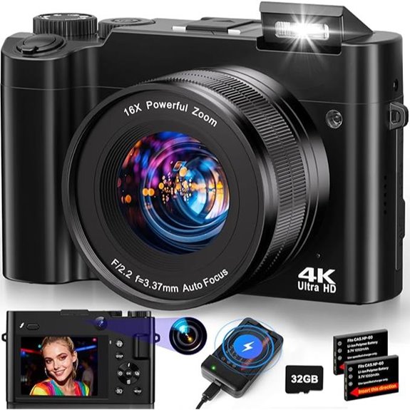 4K Digital Camera with 64MP & Dual-Lens