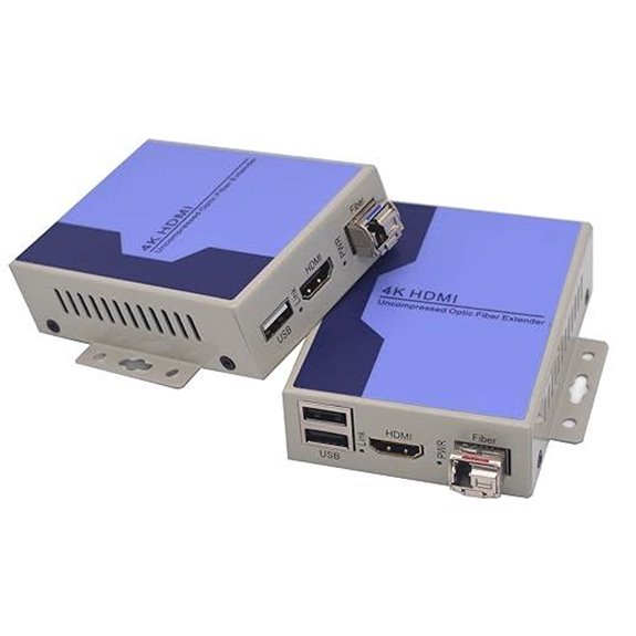 4K HDMI Over Fiber Converter with KVM