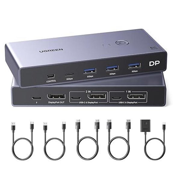 UGREEN 8K DisplayPort KVM Switch with USB Ports