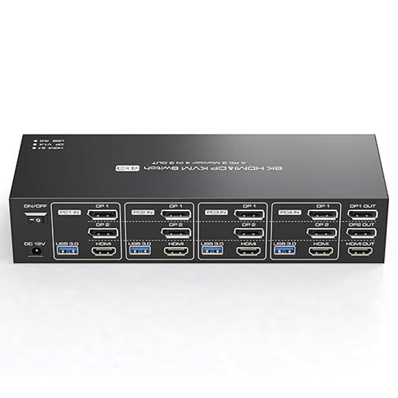 4K144Hz HDMI & DisplayPort KVM Switch for 3 Monitors
