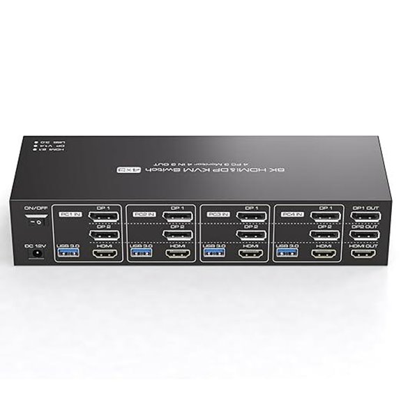 4K144Hz HDMI & DisplayPort KVM Switch for 3 Monitors