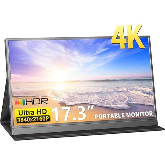 4K Portable Monitor 17.3 IPS USB-C/HDMI with Speakers