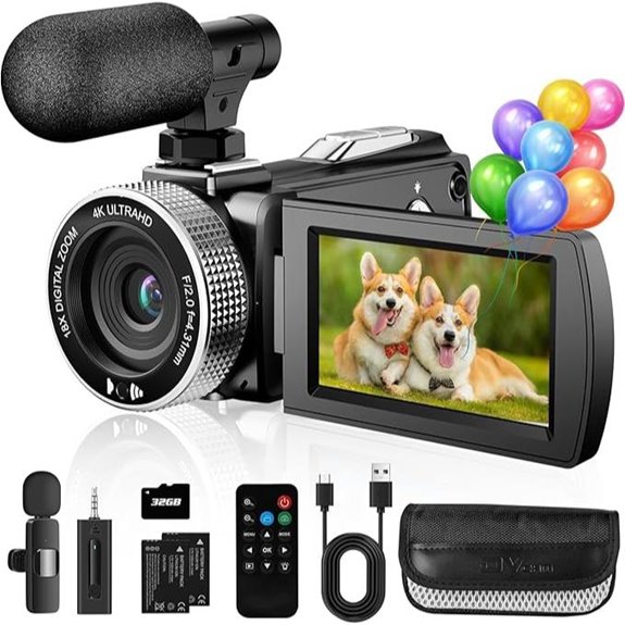 4K 60FPS Vlogging Camera with Microphone and Remote