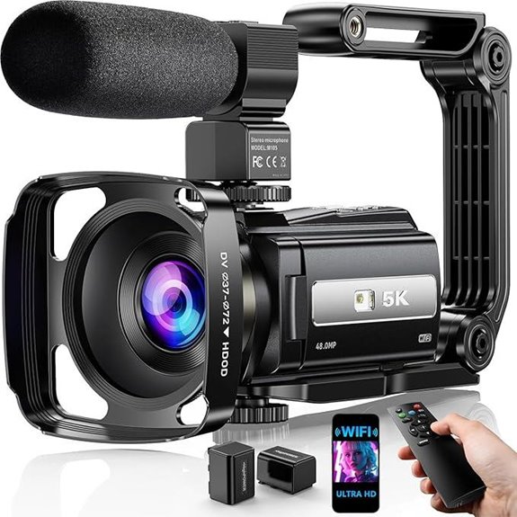 UHD 5K Vlogging Camera with Microphone and Accessories