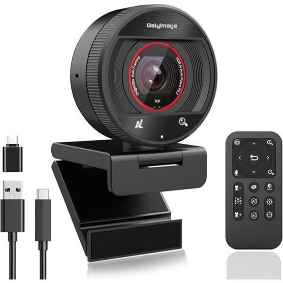 2K AI Webcam with Zoom & Noise Cancelling Mics