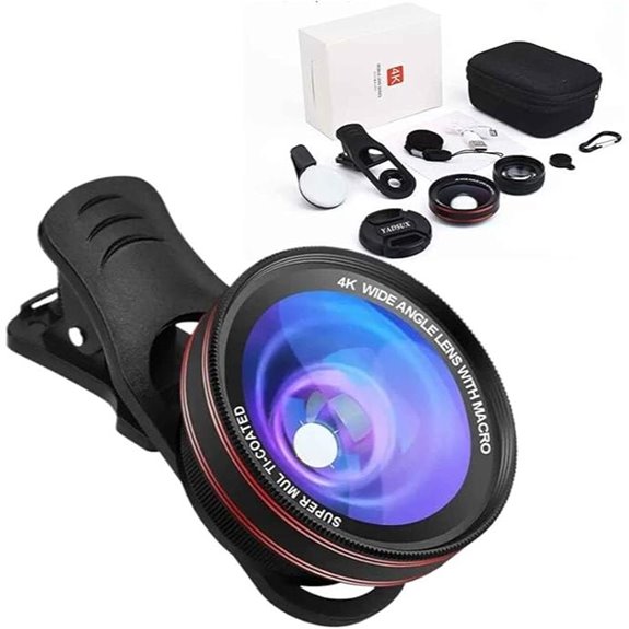 4K Wide Angle & Macro Lens Kit with Ring Light
