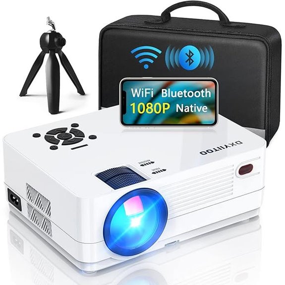 Native 1080P WiFi & Bluetooth Projector for Home & Outdoor
