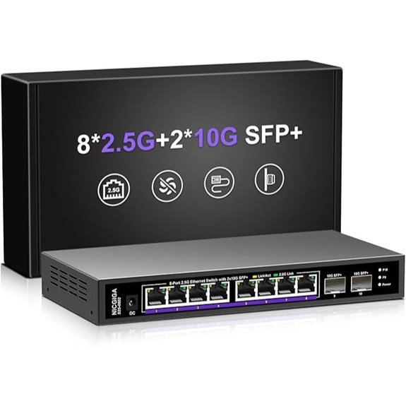 NICGIGA 8-Port 2.5Gb Ethernet Switch with 10G SFP