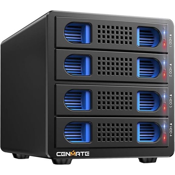 Aluminum 4-Bay 10Gbps HDD/SSD Enclosure with Fan