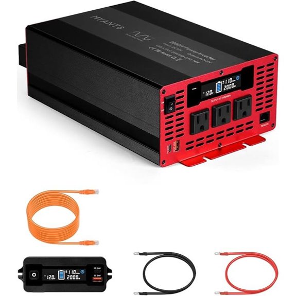 2000W Pure Sine Wave Power Inverter with USB and LCD