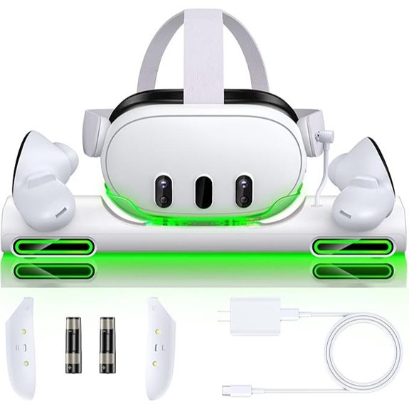 Meta Quest 3 Charging Station with Batteries & Adapter